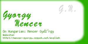 gyorgy mencer business card